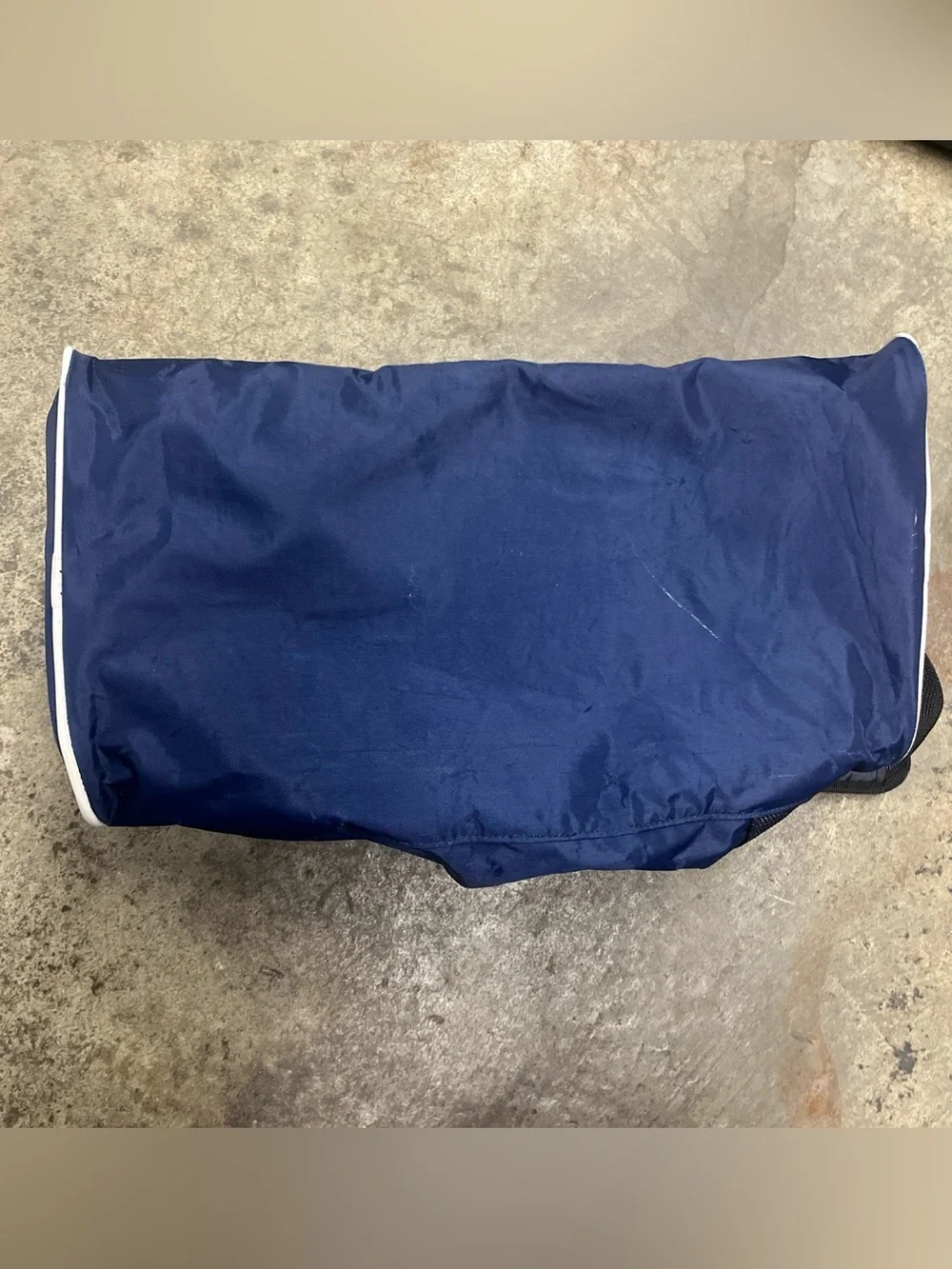 Y2K Adidas Duffle Bag Blue Black Embroidered Lightweight Streetwear Soccer 00s